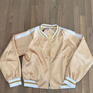 Zeagoo Gold and White Satin Jacket